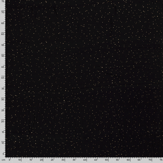 Muslin fabric Dots Black