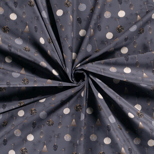 Cotton Poplin fabric printed and foil 