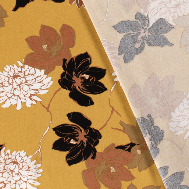 Viscose Twill fabric Plants printed 
