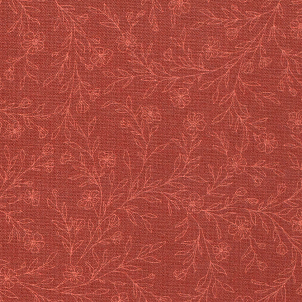 Panama tissu fleurs Bois Rouge