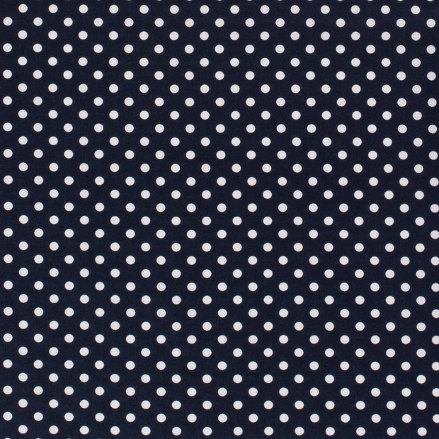 Cotton Poplin fabric Dots Navy