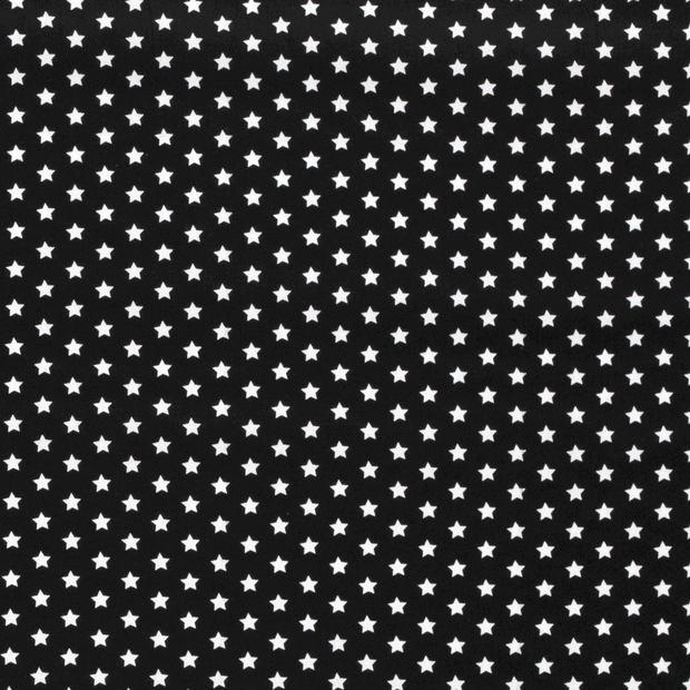 Popeline de Coton tissu étoiles Noir