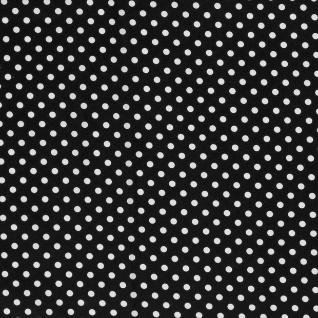 Cotton Poplin fabric Dots Black