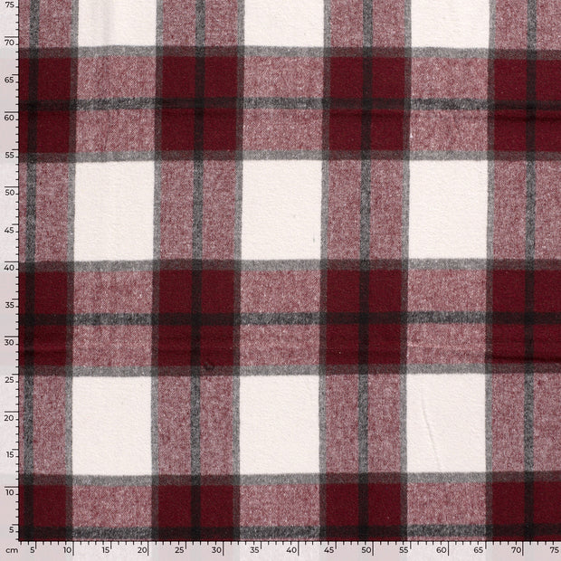 Jacquard tissu Carreaux Bordeaux