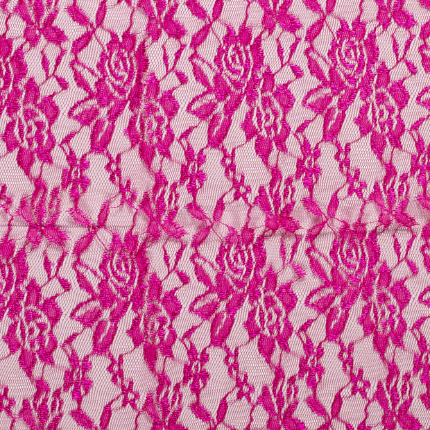 Lace fabric Unicolour Fuchsia