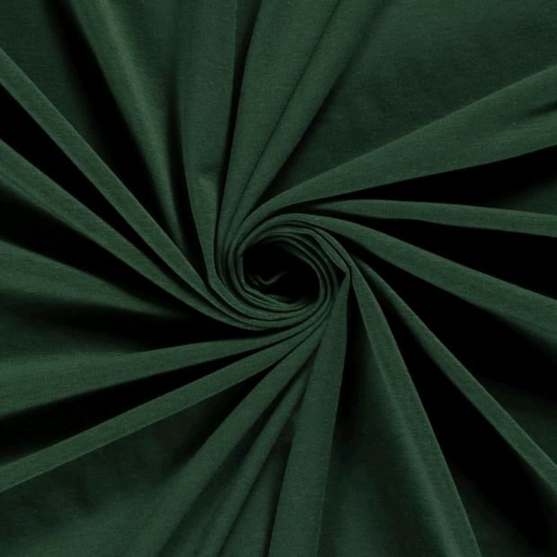 Jersey de Bambou tissu Unicolore Vert foncé