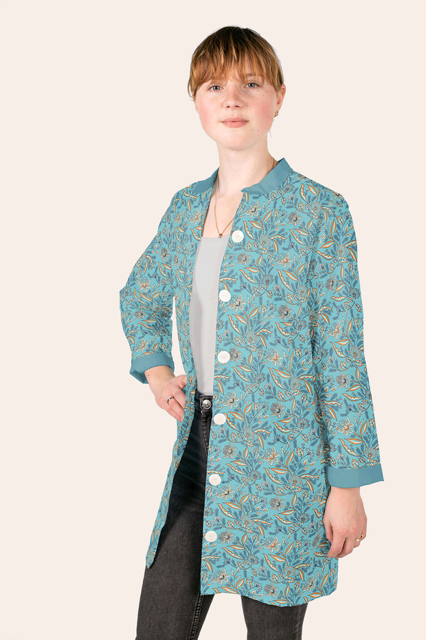 Cotton Poplin fabric Millefleurs Mint