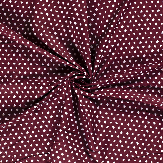 Cotton Poplin fabric Bordeaux printed 