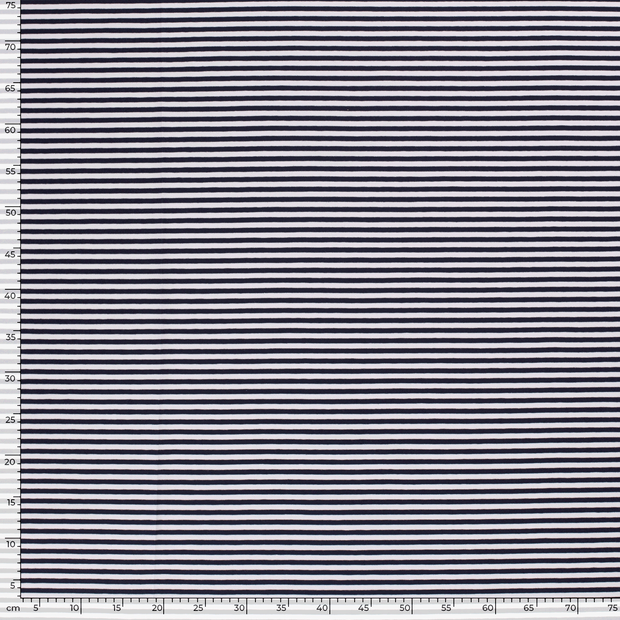 Cotton Jersey Yarn Dyed fabric Stripes Navy