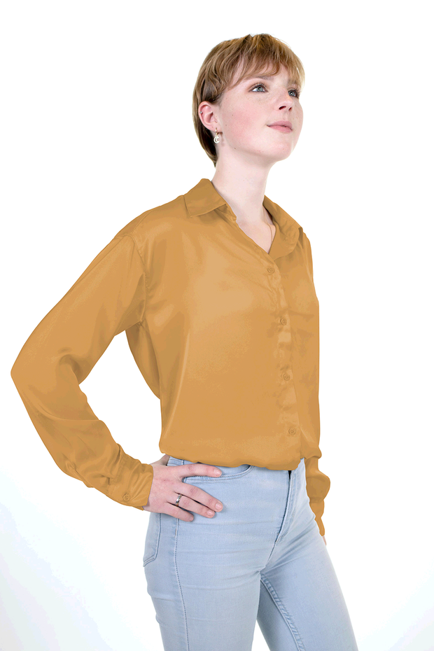 Satin fabric Unicolour Camel
