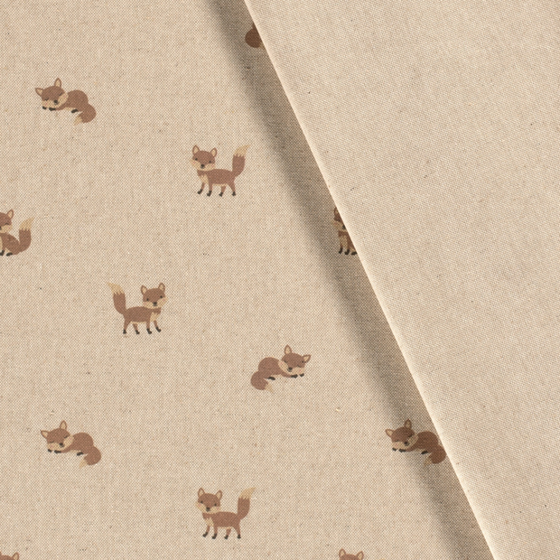 Panama fabric Foxes printed 