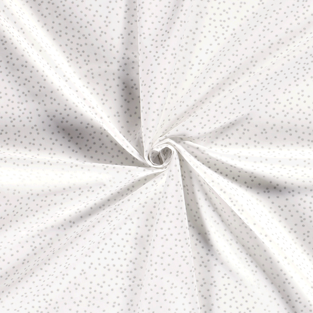 Cotton Poplin fabric Off White printed and foil 