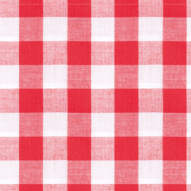 Coated Tablecloth fabric Checks Red