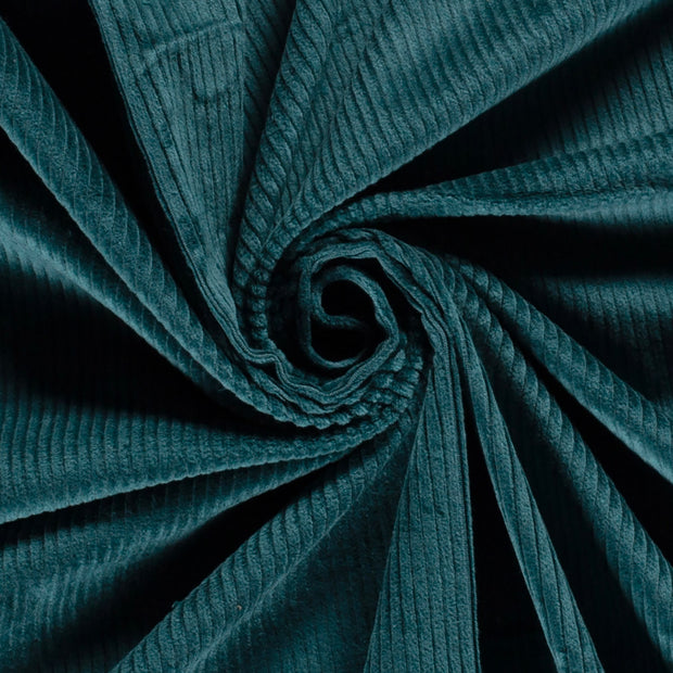Jumbo Cord Stretch 6w fabric Unicolour Petrol