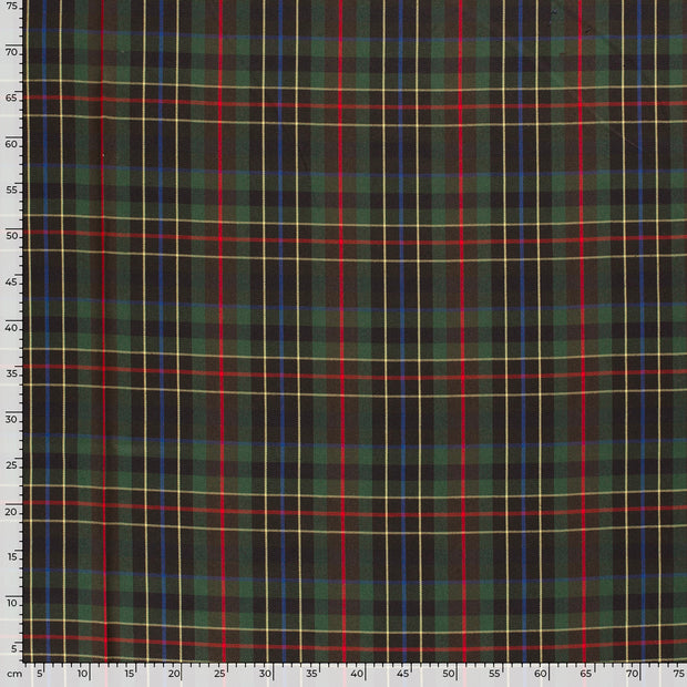 Gabardine fabric Checks Dark Green