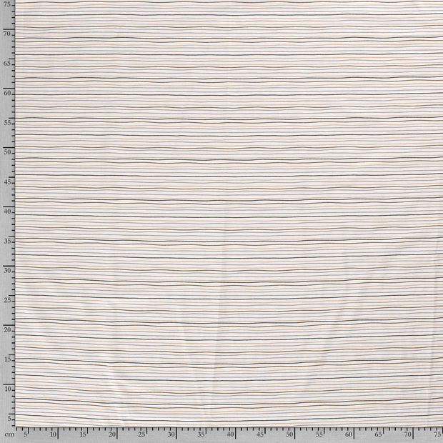 Cotton Jersey fabric Stripes Off White