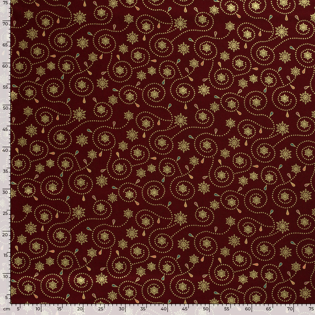Cotton Poplin fabric Christmas Red