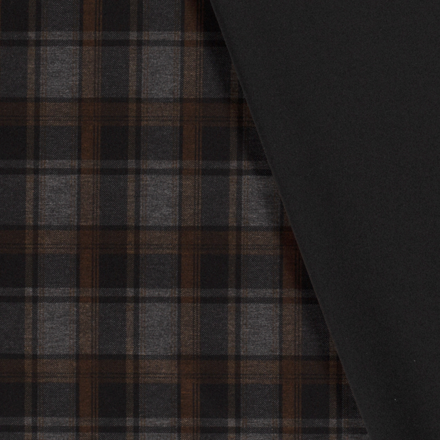 Punta di Roma fabric Checks Taupe Grey
