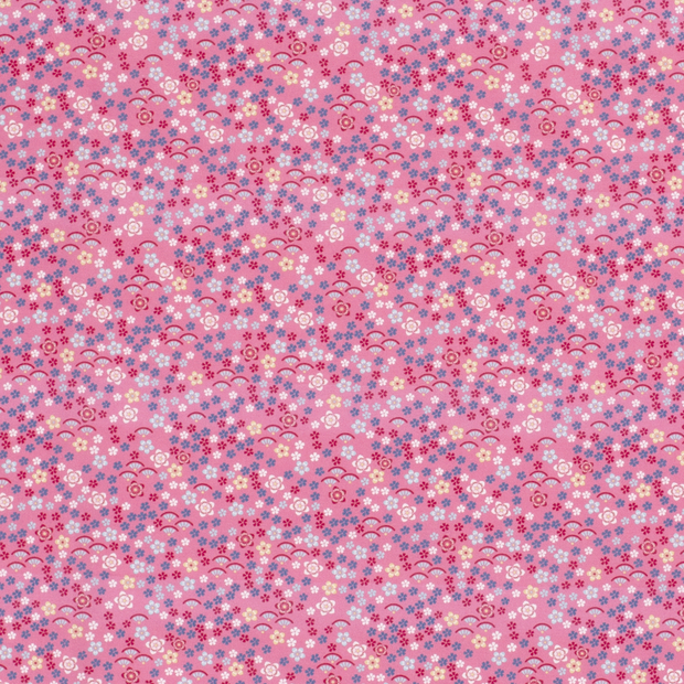 Cotton Poplin fabric Millefleurs Pink