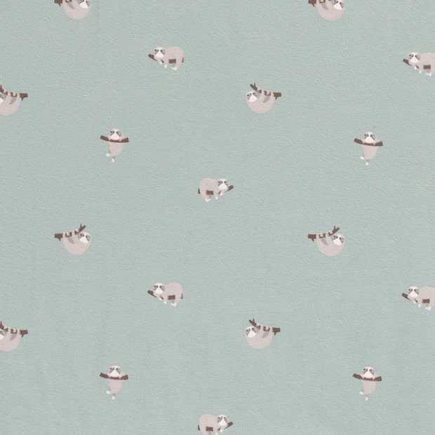 Jersey de Coton tissu animaux Bleu bébé