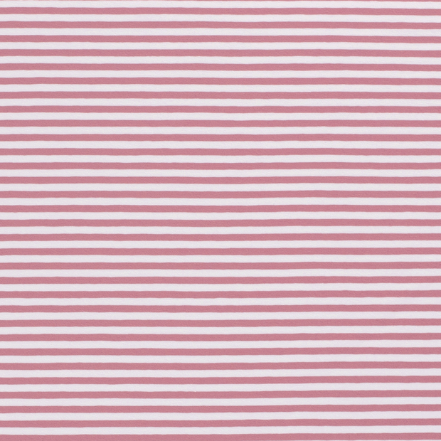 Cotton Jersey Yarn Dyed fabric Stripes Old Pink