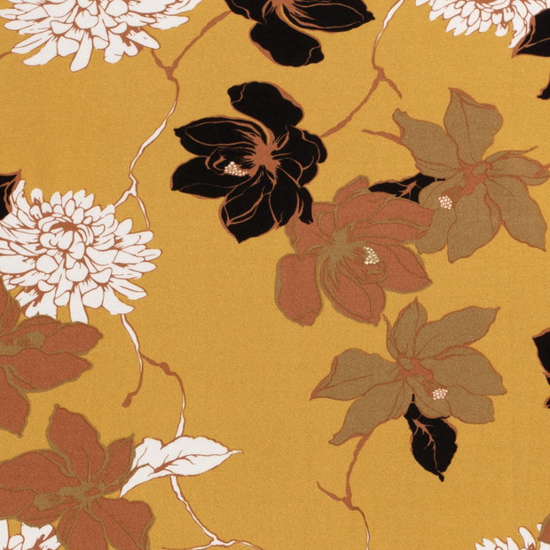 Viscose Twill fabric Plants Oker