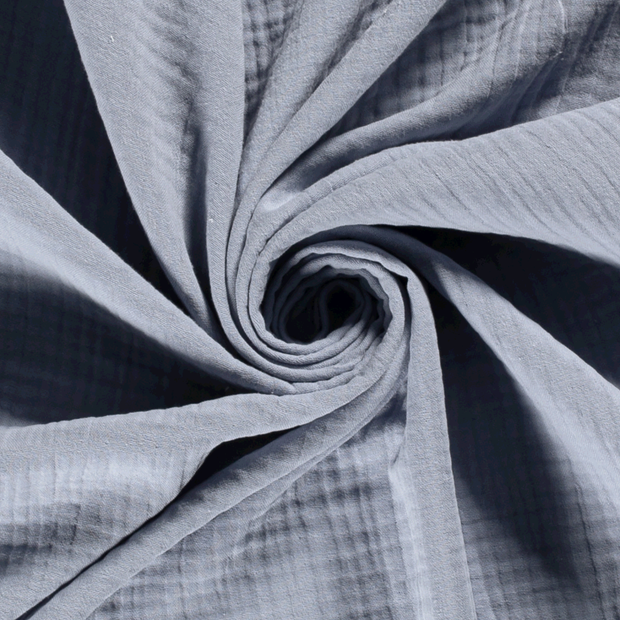 Muslin Triple Layer fabric Unicolour Baby Blue