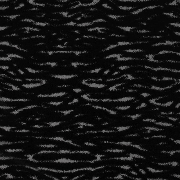 Stretch Leather fabric Tigers Black