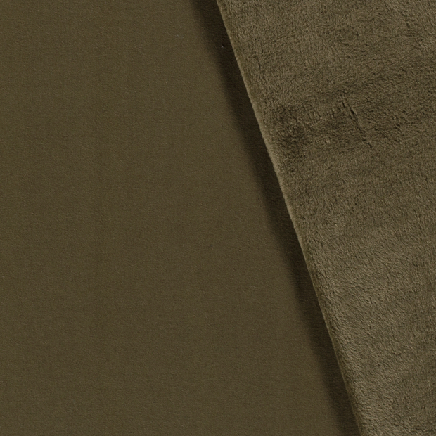 Alphen Fleece fabric Unicolour Olive Green