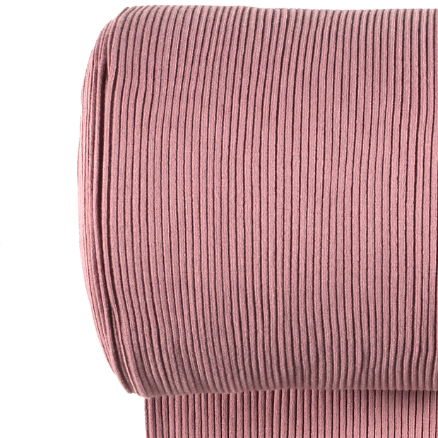 Bord Cote 3x3 rib tissu Unicolore Vieux rose