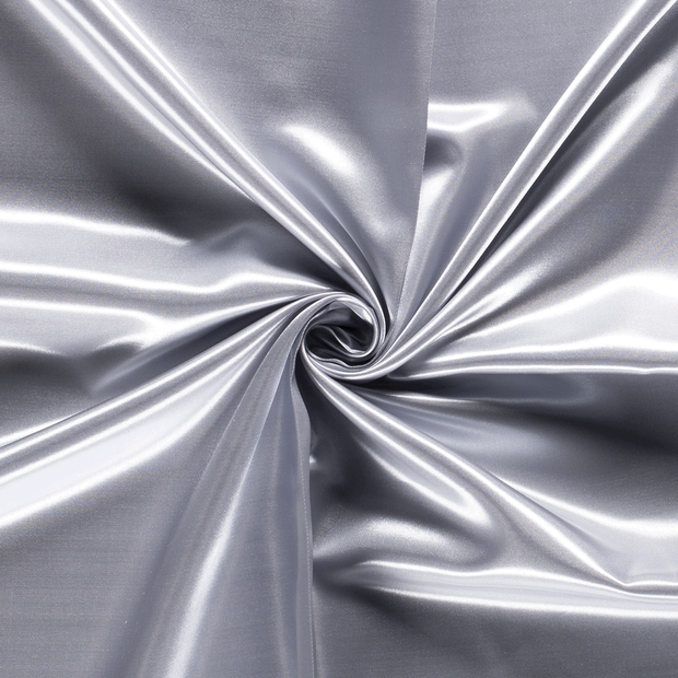 Satin tissu Unicolore Argent