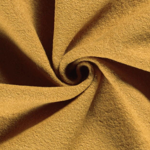 Wool Boucle fabric Unicolour Oker
