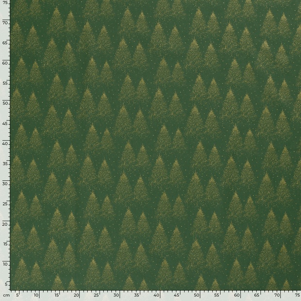 Katoen Poplin stof Kerstbomen Groen