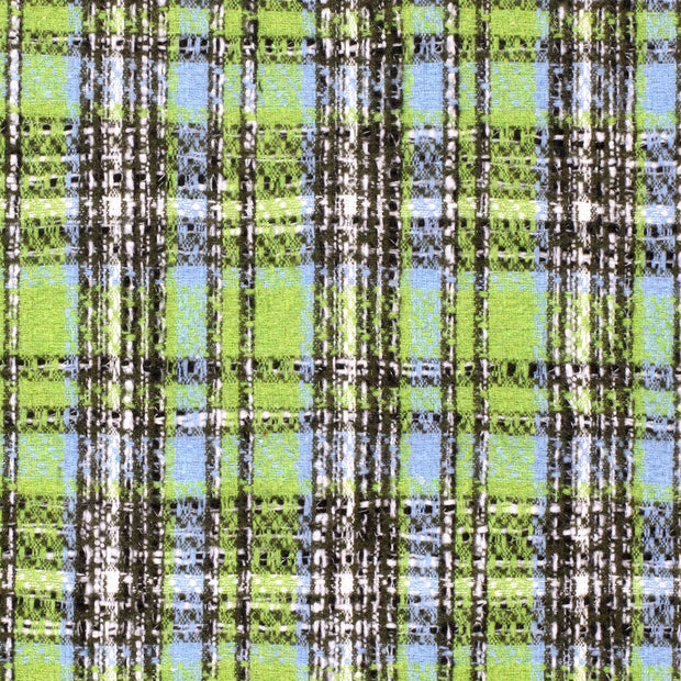 Jacquard fabric Checks Lime Green