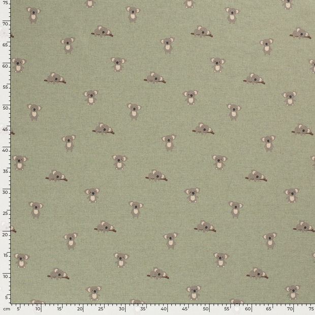 Panama fabric Koala Olive Green