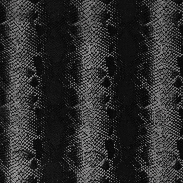 Stretch Leather fabric Snakes Black