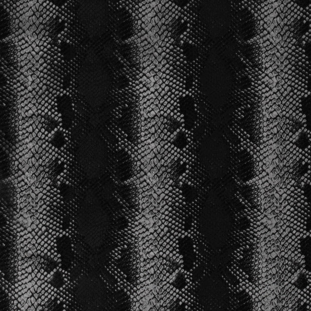 Stretch Leather fabric Snakes Black