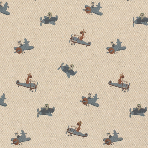 Panama fabric Aeroplanes Off White