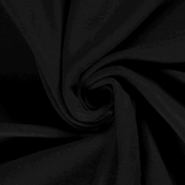 Cotton Fleece fabric Unicolour Black