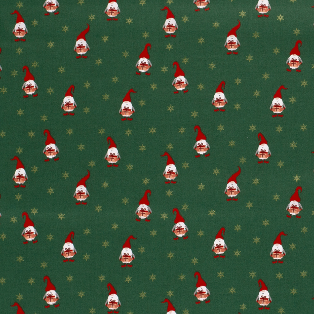 Cotton Poplin fabric Christmas Green