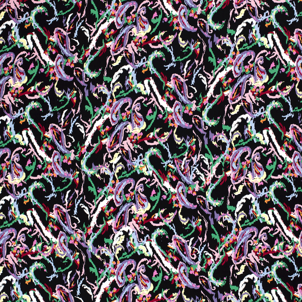 Viscose Poplin stof Zwart mat 