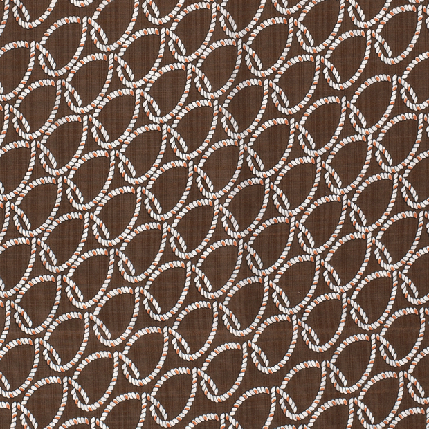 Woven Cotton Viscose fabric Abstract Brown