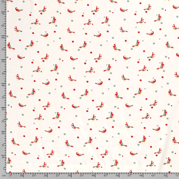 Jersey de Coton tissu oiseaux impression à couleur changeante 