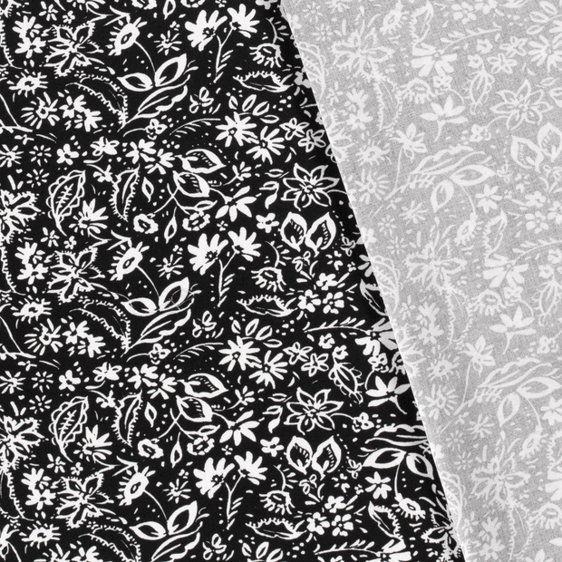 Viscose Twill fabric Flowers printed 