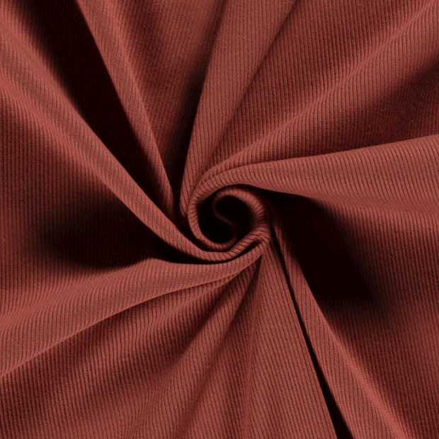 Rib Jersey fabric Unicolour Redwood