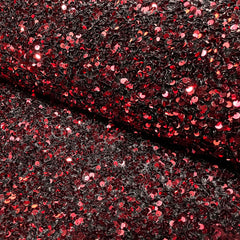 Velours Paillettes Unicolore Rouge Bordeaux