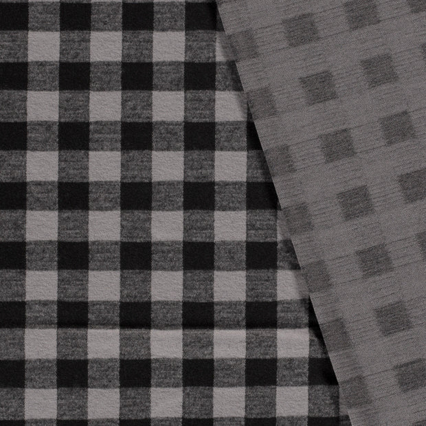 Polyester Jersey fabric Checks brushed 