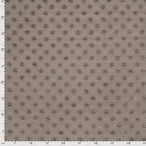 Fluweel stof Stippen Taupe grijs