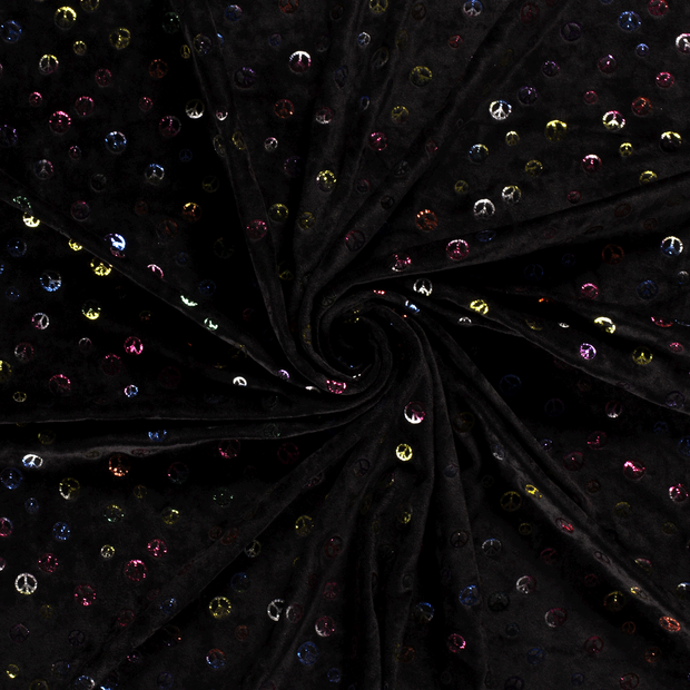 Velours tissu Noir gaufré 