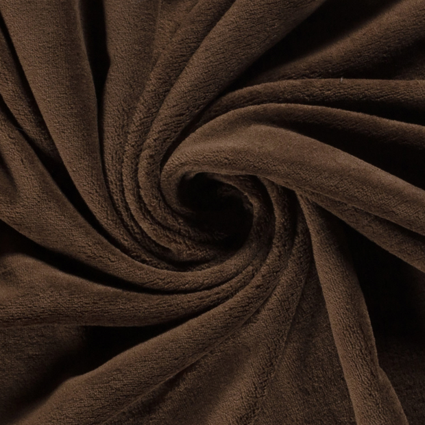Coral Fleece fabric Unicolour Dark Brown